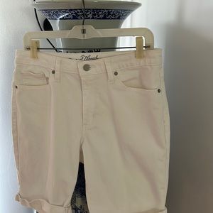 Denim, white, Bermuda shorts